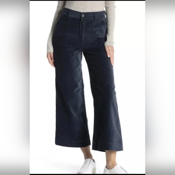 Frye Pants - Frye Velvet Pants NWOT Navy Blue 27 Wide Leg Nadia Ankle Pocket Trousers